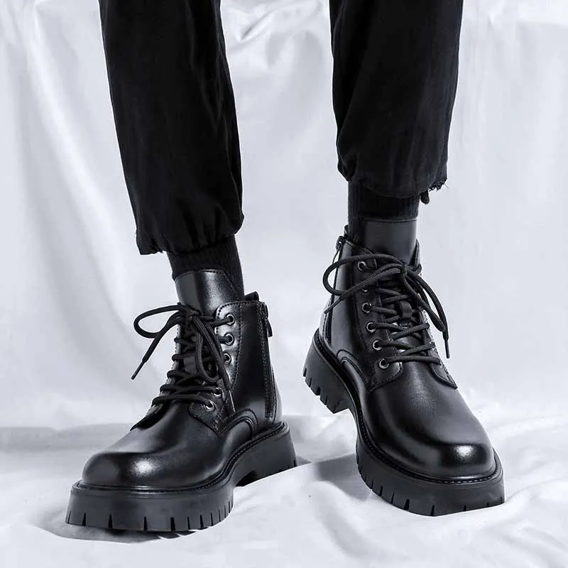 New comfortable casual shoes British style thick bottom trend short work shoes
