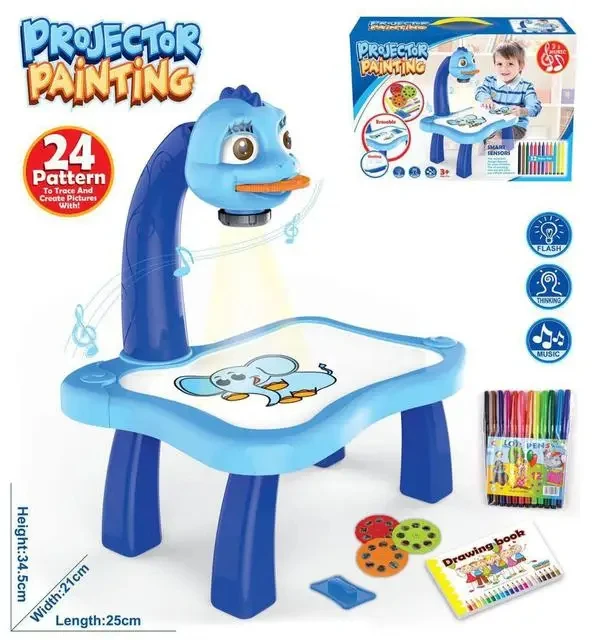 Educational Drawing Toy Children LED Projector Art Drawing Table Drawing Board for Early ART Education Learning Graffiti