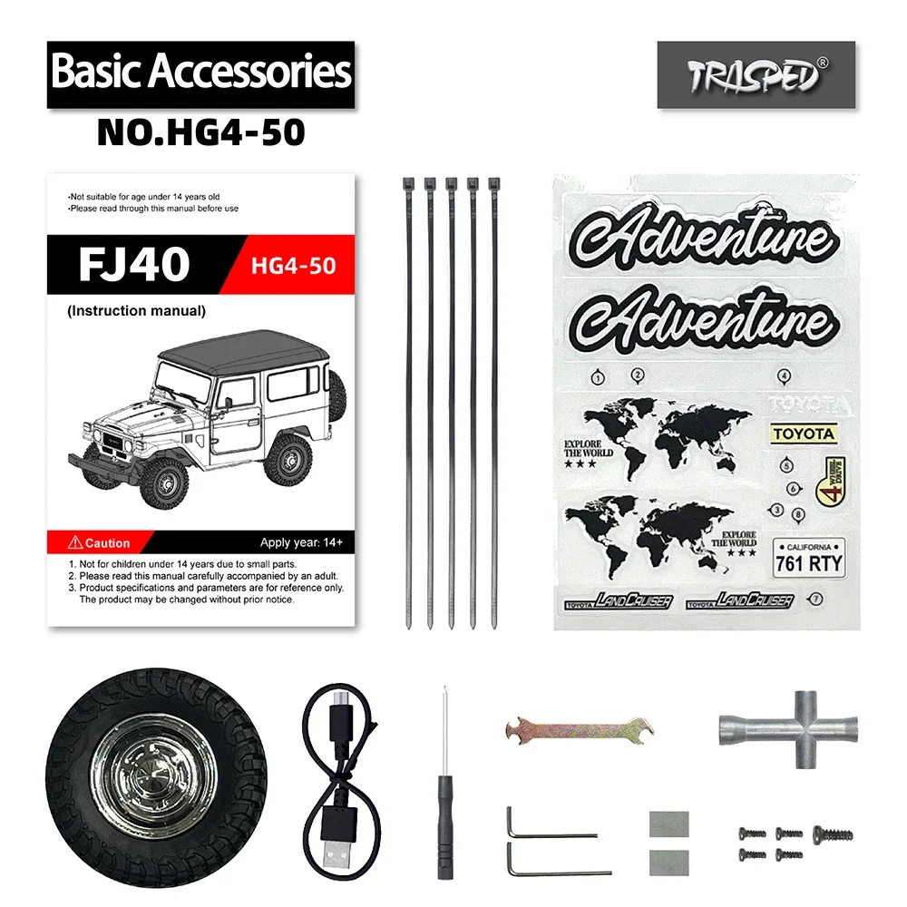 1/16 2.4G Rc Car for Jimny HG4-50 Simulated Lights Horn Smoke RC Car Full Scale Off Road Remote Control Car Children Toys 5