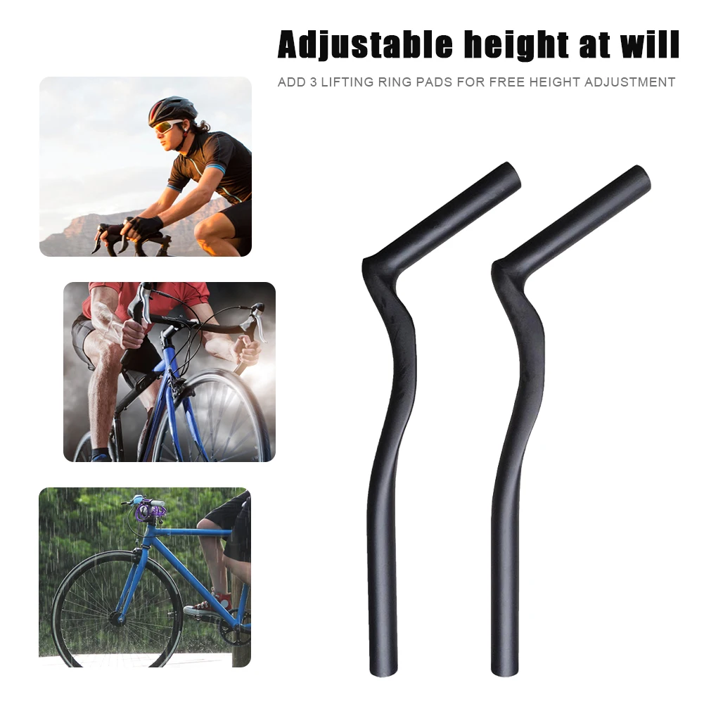 

1 Pair Mountain Bike Riser Handlebar with 3 Rise Pads Carbon Urban Road Bike Handlebar Adjustable Cycling Accessories