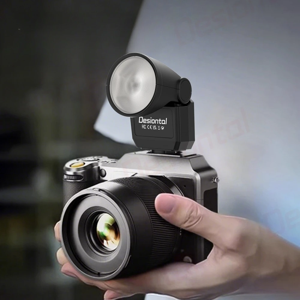 Desiontal F02 Mini Flash 6500K Standard Hot Shoe Mount Type-C Charging for Camera Sony Canon Nikon Panasonic Olympus DSLR on camera flash,camera flash