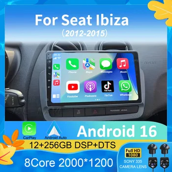 Para Seat Ibiza 2012-2015, Pantalla Táctil QLED Android 16, Auto Radio 12G+256G, Reproductor Multimedia para Auto, Video, 5G WIFI, BT, GPS, Navegación 1