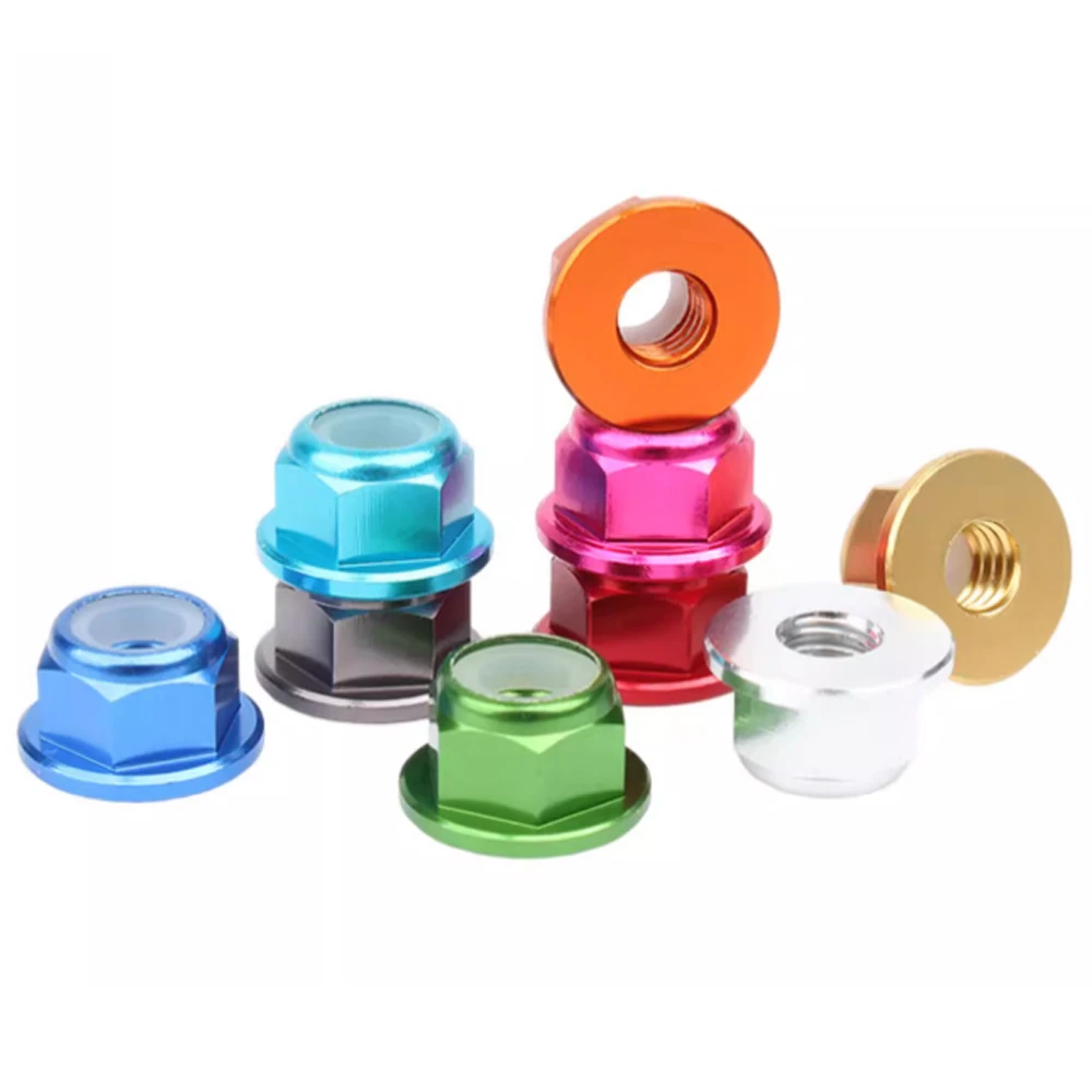 Flange Nylon Insert Self-Locking Lock Nuts Motor Screw Nuts Aluminum Alloy CW RC FPV Racing Drone M2 M2.5 M3 M4 M5 M6 M8