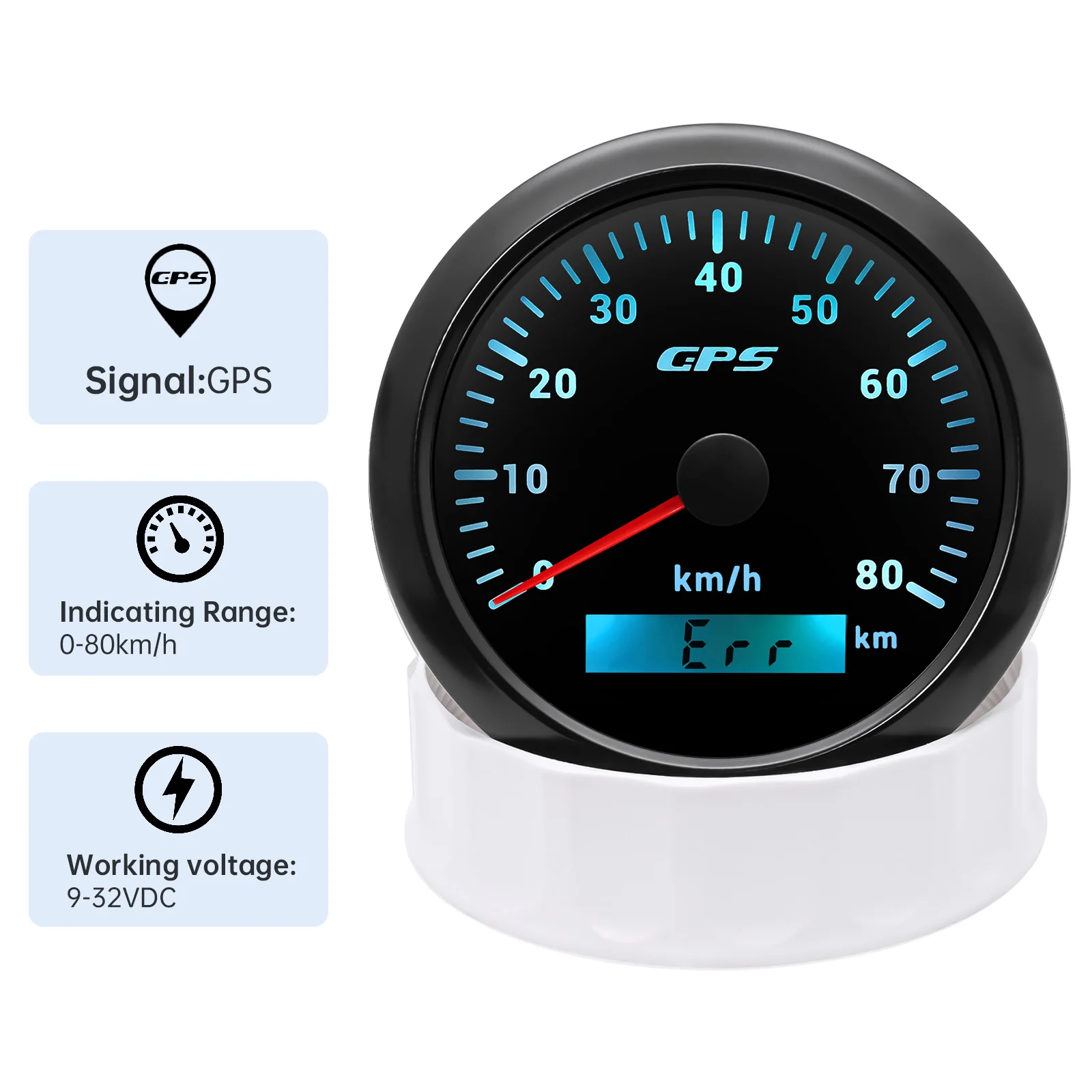 7 Farben LED 30/60/120/200kmh 85mm GPS Tacho Messgerät mit GPS-Antenne für Motorrad Boot Auto LKW Geschwindigkeit anzeige 9-32V