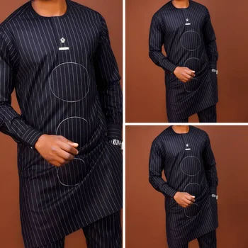 Seyi Striped Dashiki Long Sleeve Shirt and Pant