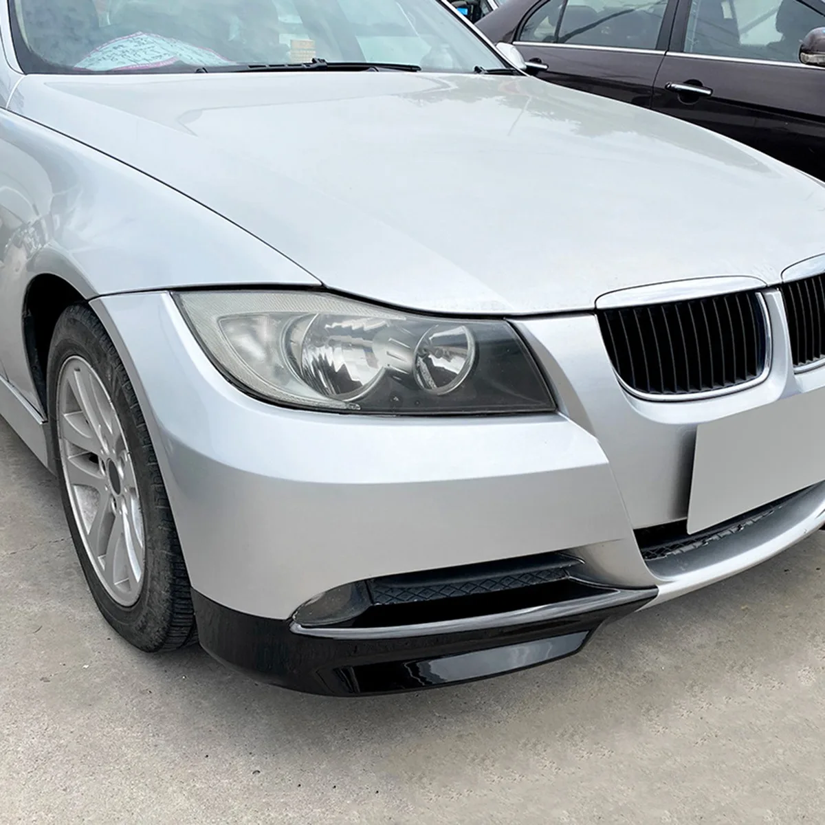 Dla BMW serii 3 E90 E91 Pre 320I 330I 2005-2008 przedni spojler zderzaka kąt dyfuzor Splitter Spoiler Protector czarny błyszczący