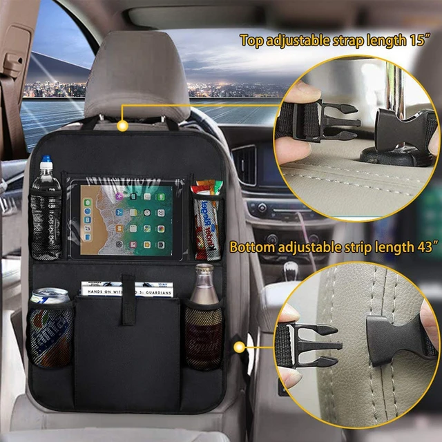 Auto-Sitz-Rücken-Organizer mit Klapptisch-Tablett PU-Leder-Aufbewahrung- Organizer mit Taschen Kick-Matten Sitz-Interieur-Zubehör - AliExpress