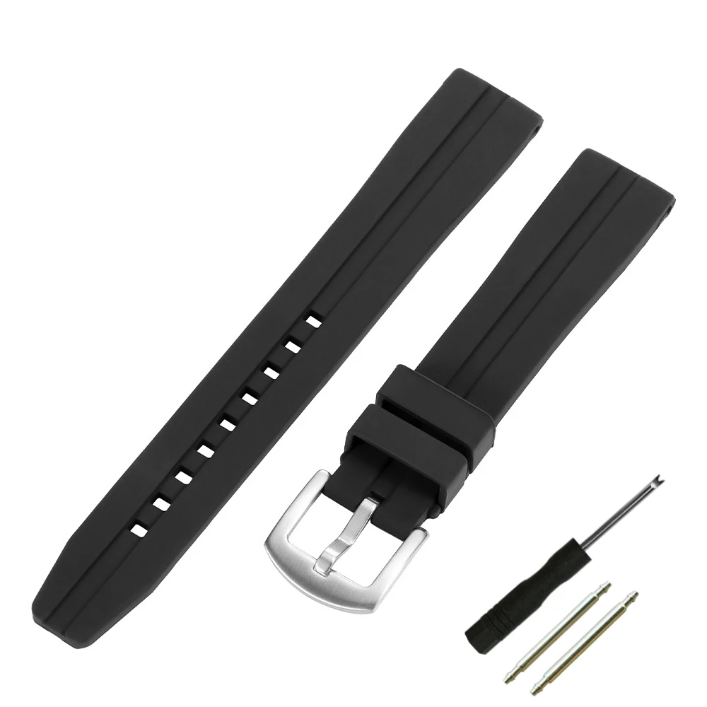 Large Silicone Sports Watch Band with Extended Length - Universal Rubber Wristband Accessory