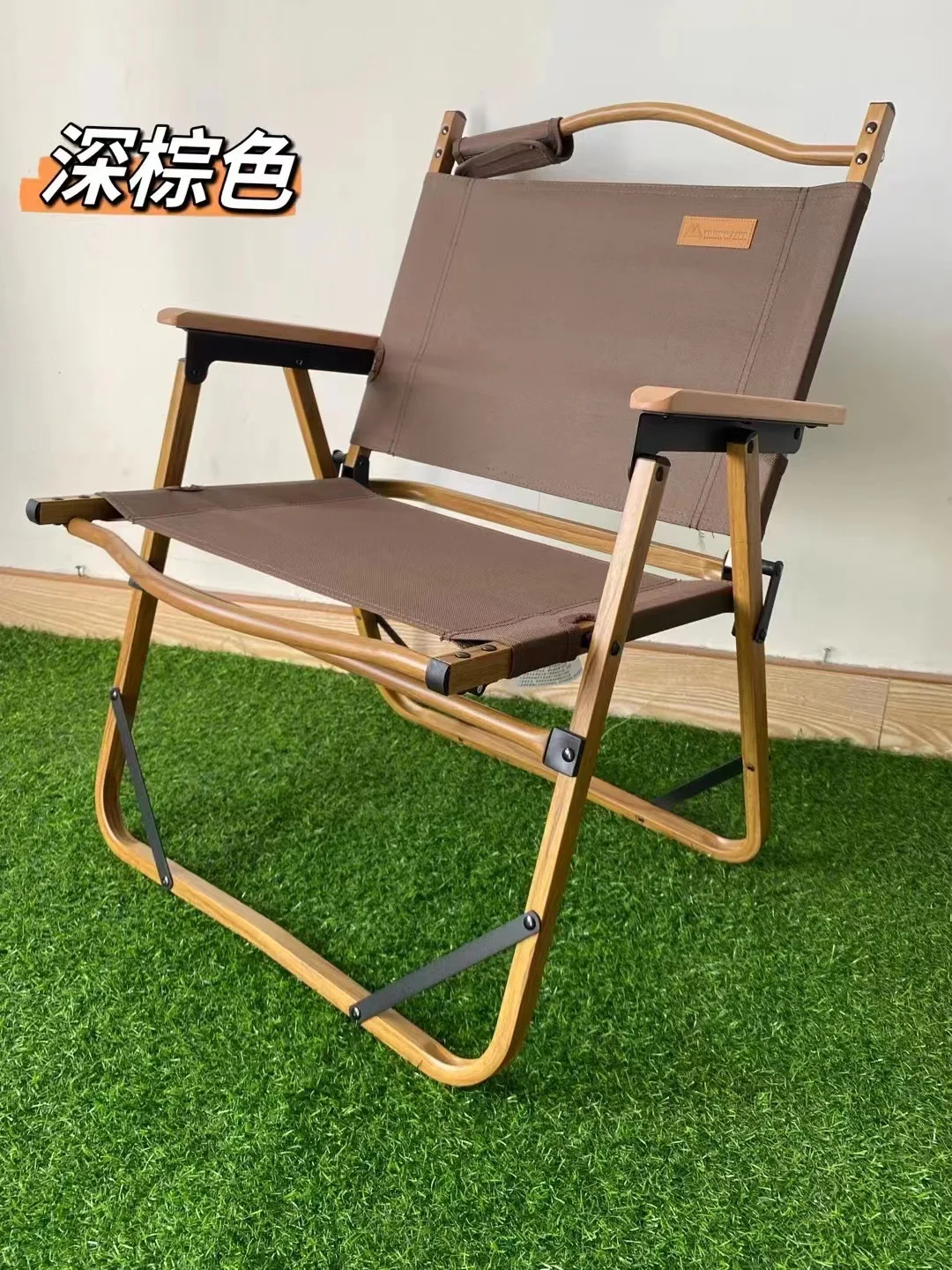 Outdoor Folding chair Portable recliner Wood grain low chair Kermit chair Outdoor camping portable folding tables and chairs