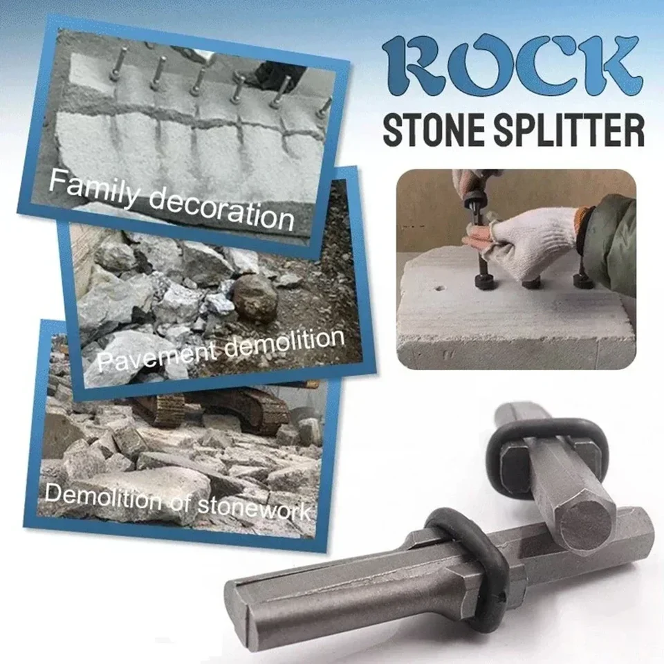 Plug Wedge & Feather Shims - 9/16" Rock Splitter Tool For Concrete, Granite & Stone (2 Pack)