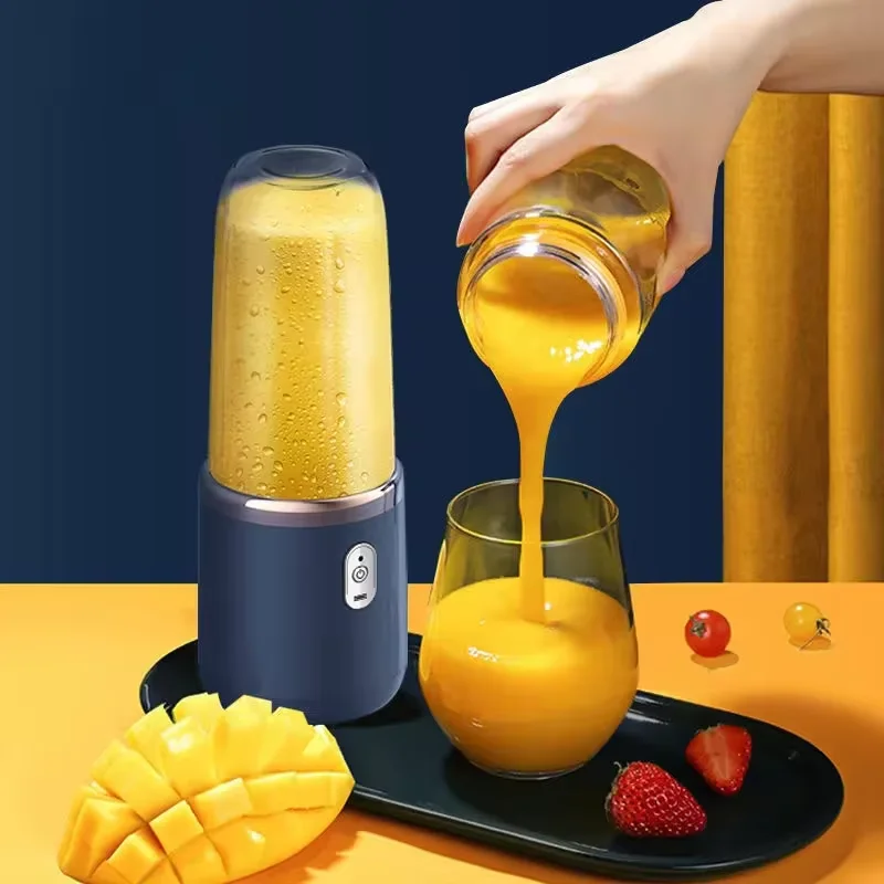 Fruit Juicer 6 Blades Electric Juicer Cup 2 Cups For Travel Portable Juicer Mixer Usb Charge Fresh Fruit Juice Personal Blender Smoothie