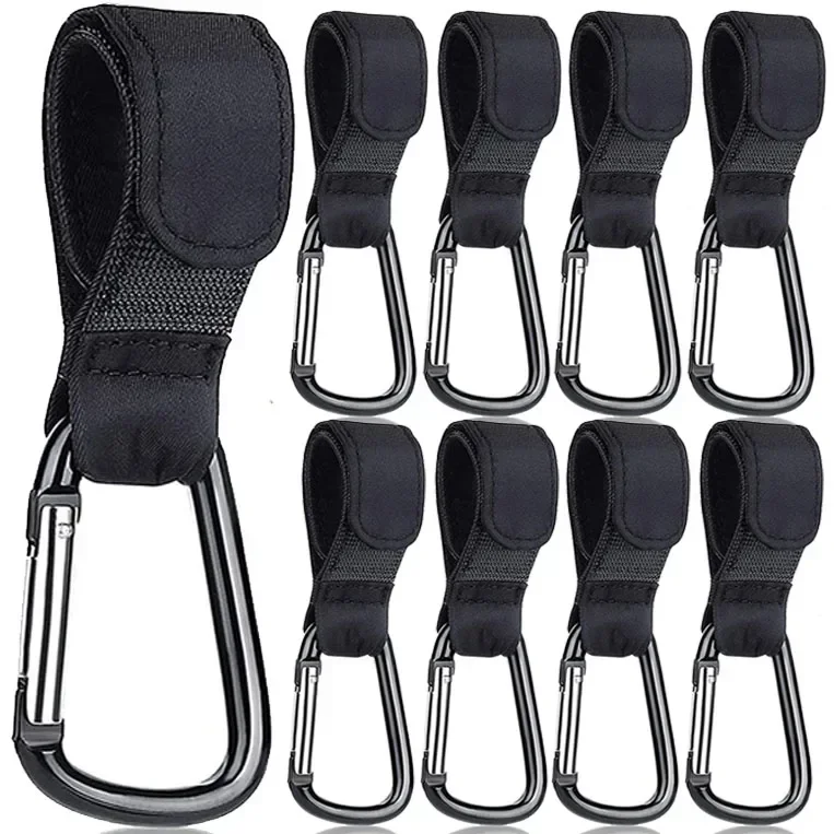 Stroller Hooks Buckles Clip Aluminum Alloy Carabiner Cart Organizer Diaper Bag Shopping Pram Hanger 1-10pcs
