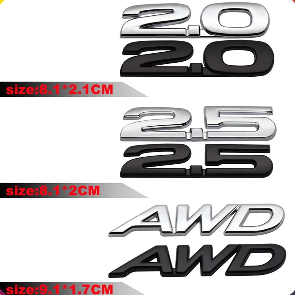 1X 3D Car Styling Adesivi In Metallo Veicolo Posteriore Awd 2.0 2.5 Distintivo Decalcomania Per Mazda 3 4 5 Atenza Axela Cx-4 Cx-5 Mx-5 Mx-30 Cx-8