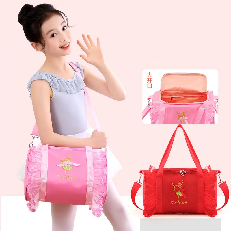 

Pink Lace Dance Bag for Girls Personalized Embroidered Dance Ballet Bag Baby Children Ballerina Bag Kid Gymnastics Backpack