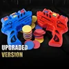 Children Fun Toys Flying Saucer Guns Ejection Flying Disc 100 EVA Soft Bullets Toy Gun Kids Outdoor Games Interactive Sport Toys 5