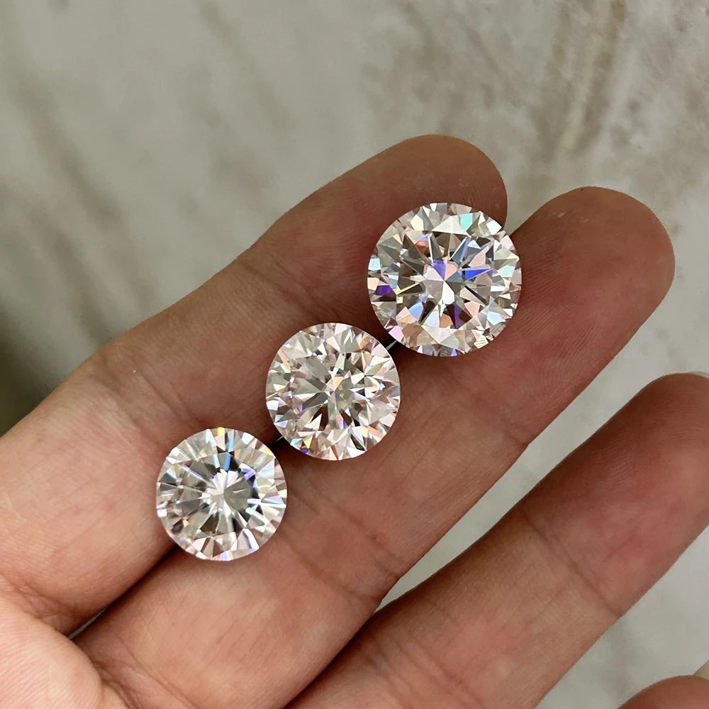 Meisidian Grown Diamonds GRA 2 Carat 8mm IJ Color VVS1 Loose Moissanite Stone