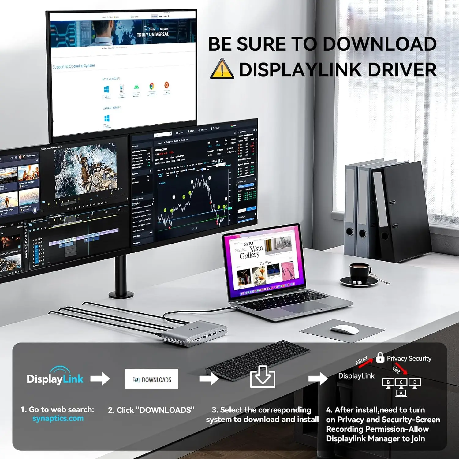 Minisopuru-displaylinkドッキングステーション、電源アダプター