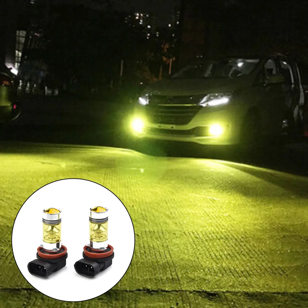 범용 안개등 전구, 핫 슈퍼 브라이트, 노란색, 4300K 액세서리, DC 12V-24V, 100W, 1500LM, 2 피스, 신제품