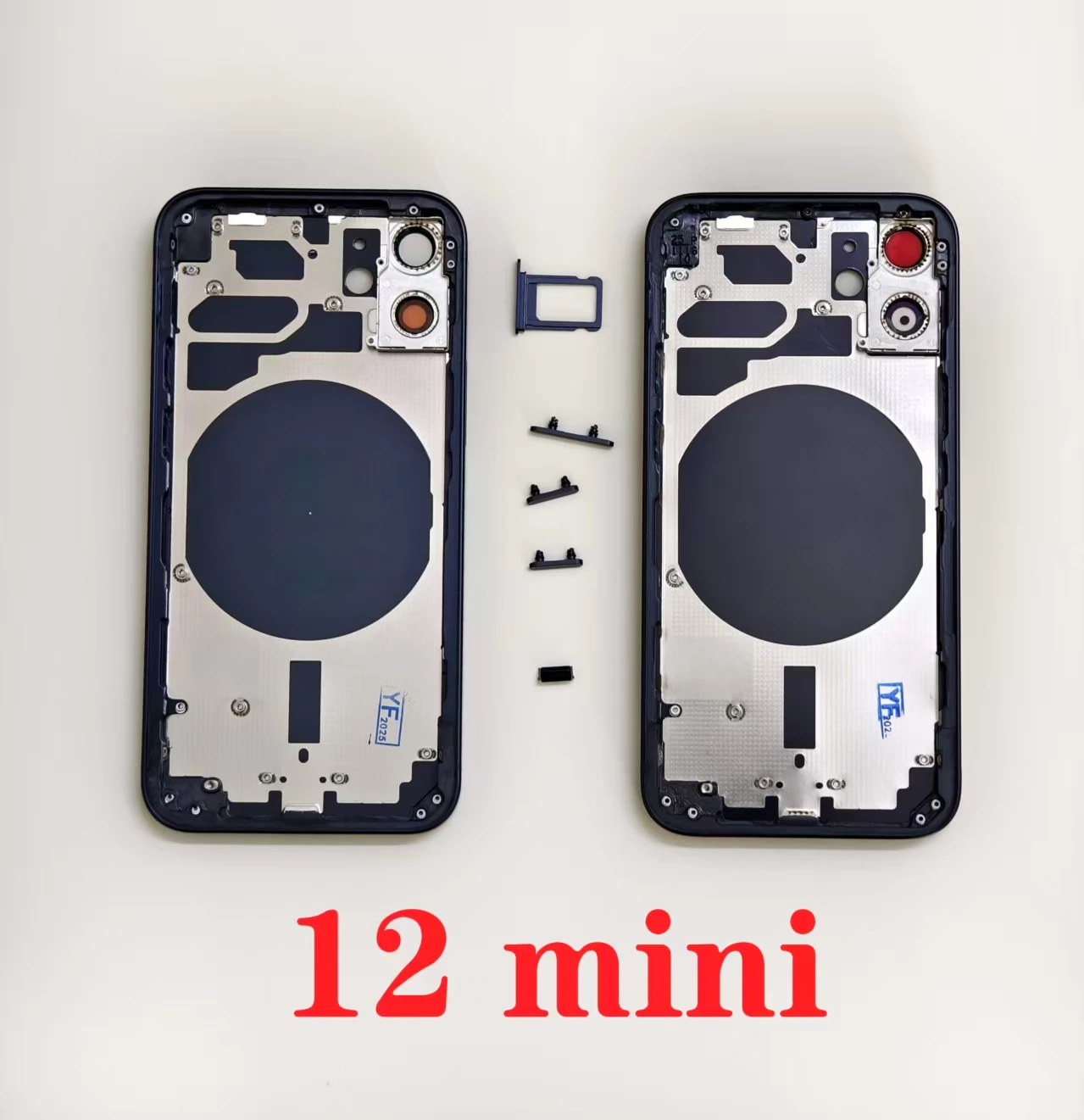 후면 하우징, iPhone 12 Pro Max 12 쉘용 무료 선물 포함, 배터리 뒷면 커버+중간 섀시 프레임+iPhone 12 Mini용 사이드 키