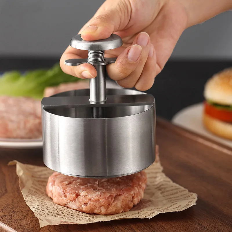 Stainless Steel Hamburger Maker Burger Press Round Shape Non-Stick Cutlets Hamburger Meat Beef Grill Burger Smasher Patty Mold