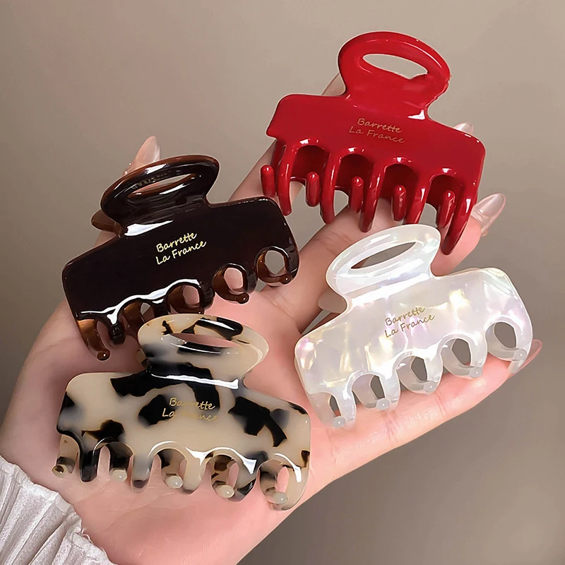 Fermagli per capelli rossi in acetato lunghi 5,5 cm per ragazze e donne, accessori per capelli, nuova moda coreana_voghion.com