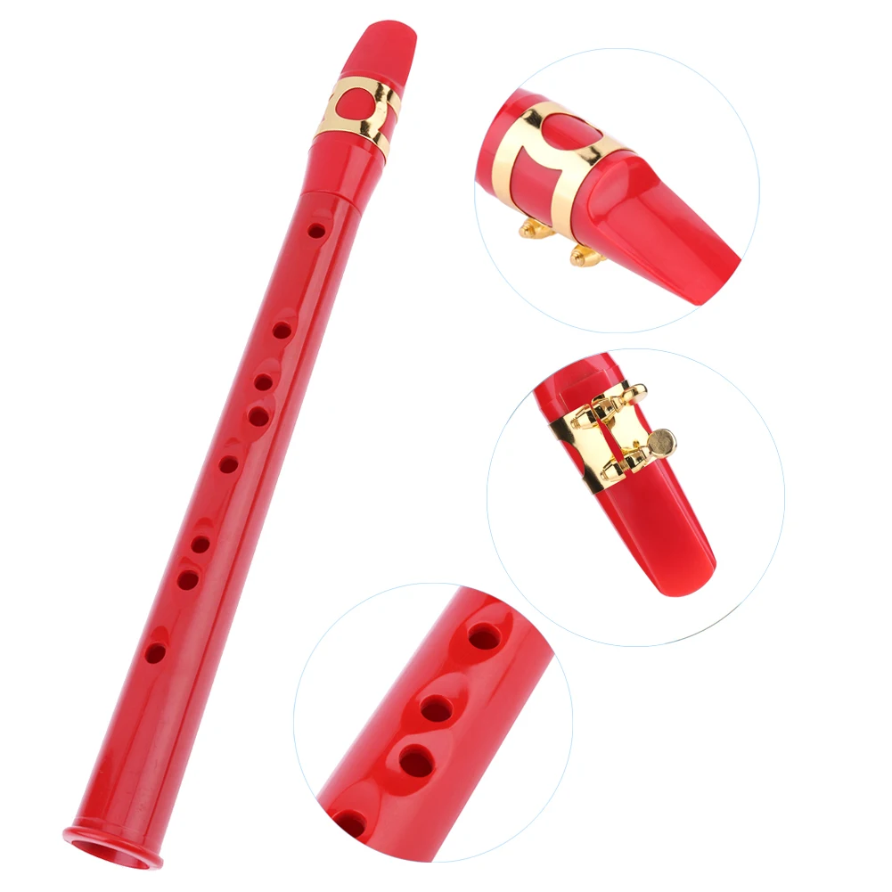 8-Hole Mini Pocket Saxophone ABS Mini Saxophone Instrument 4 Reeds Finger Charts Woodwind Musical Instruments Accessories