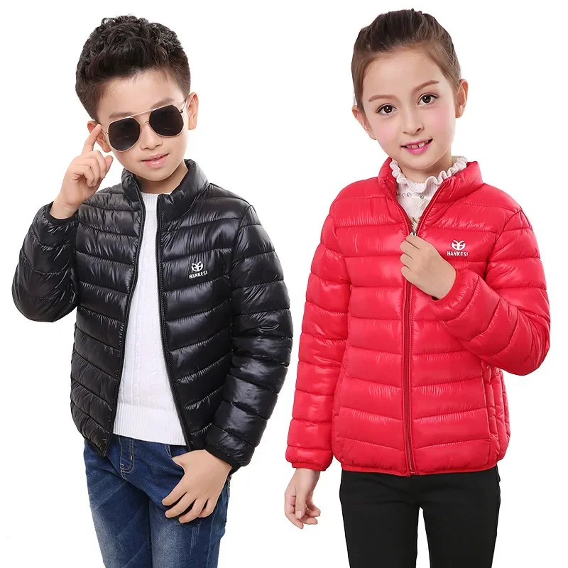 

2023 Winter Children's Clothes Causal Solid Stand Collar Cotton-padded Thicken Boy Unisex Jackets For Boys Girls Kids Down Coats