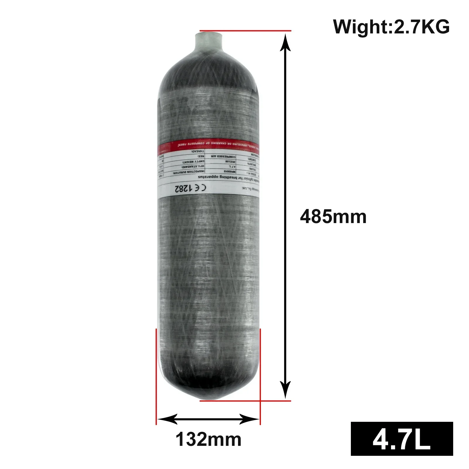 TUXING 4500Psi 4.7L Carbon Fiber Cylinder with Fill Station Regulating Valve 300