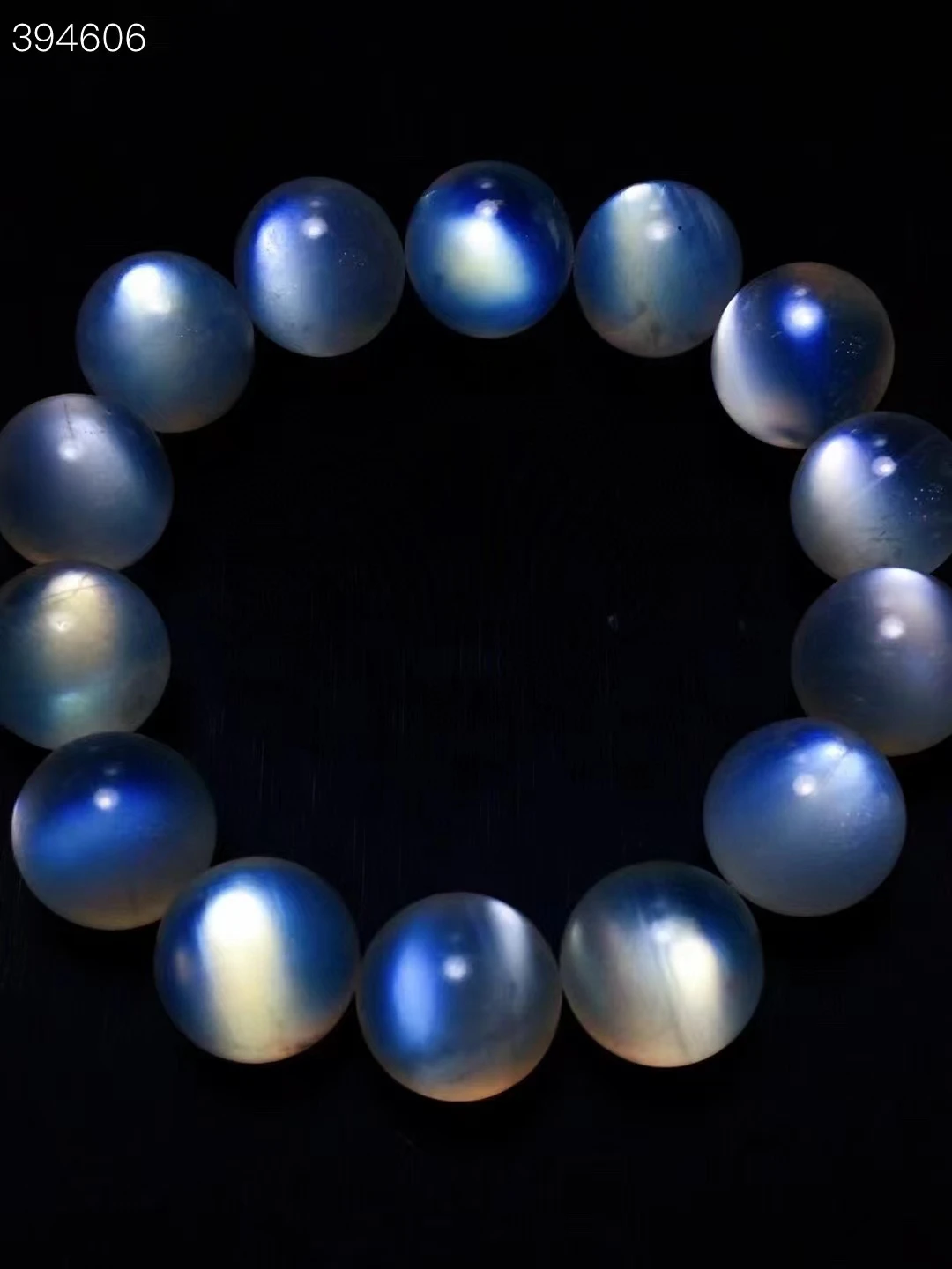 Natural Moonstone Blue Light Clear Beads Bracelet Women Men Stretch 15.8mm Crystal Moonstone Clear Round Beads Bracelet AAAAAAA
