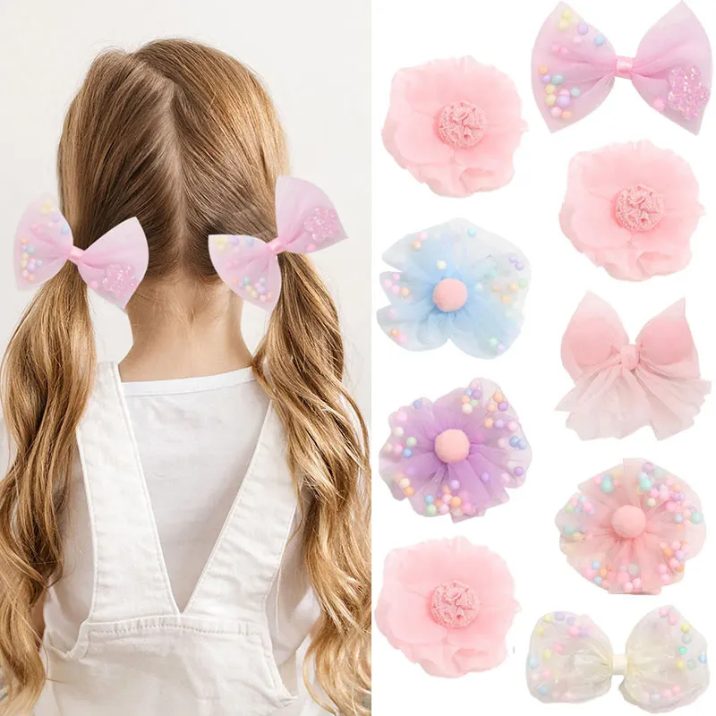 

3Pcs Lace Bows Hair Clips For Kids Girl Handmade Flower Hairpin Boutique Barrettes Girl Hair Pin Headwear Hair Accessories