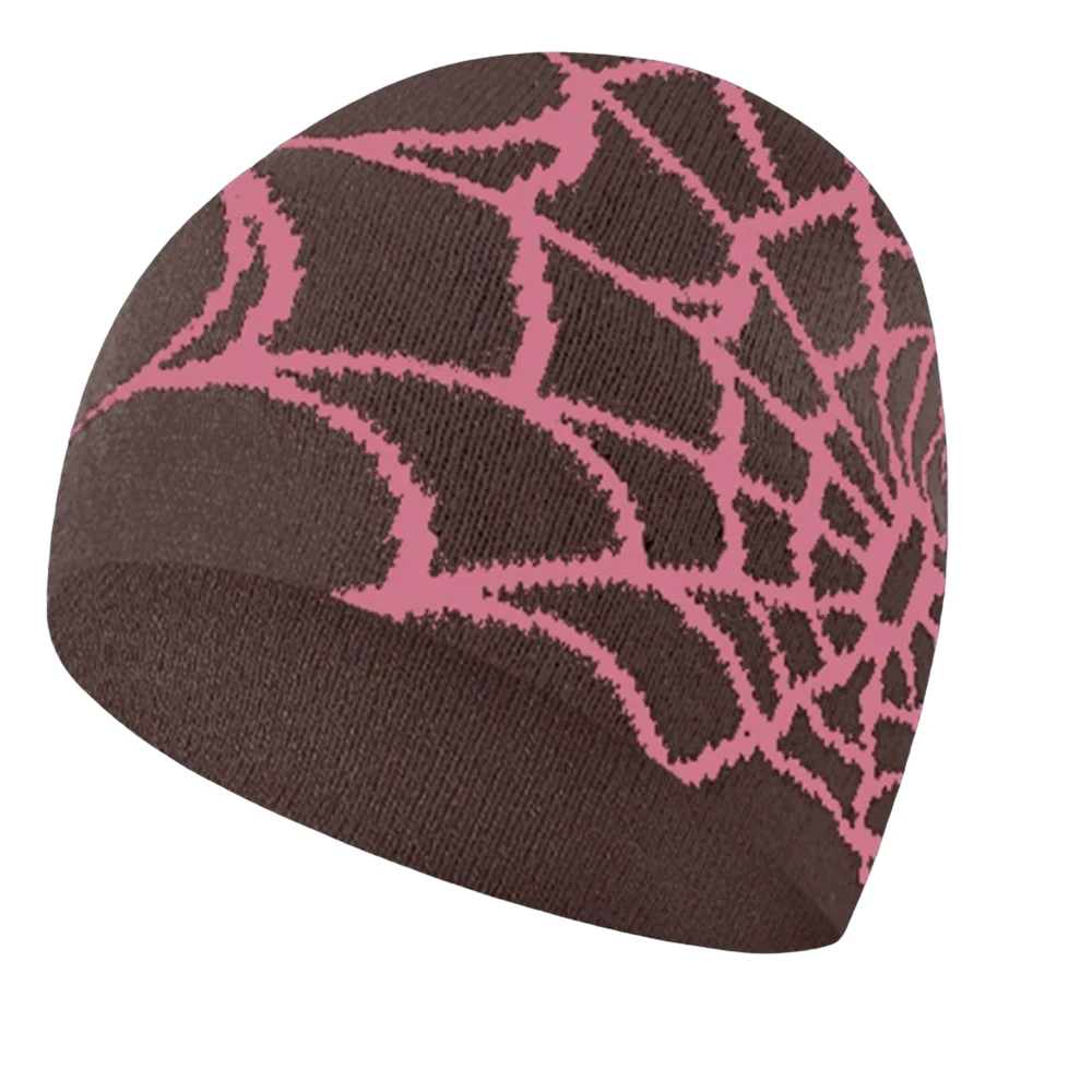 Strickmütze mit Spinnennetz-Design, Unisex, warme Skullies für kaltes Wetter im Freien – Detail 7