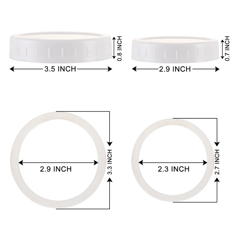 Mason Canning Jars Lids 10pc 70mm/86mm Inner Diameter Plastic Covers