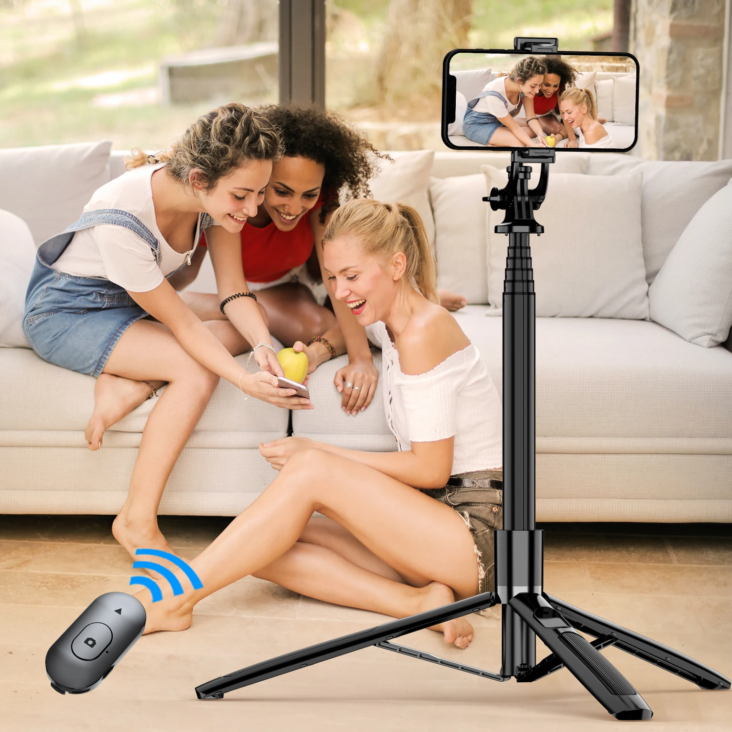 Selfieshow Q06 Selfie Stick Monopod Tripod with Wireless Bluetooth Remote Portable Tripe Stabilizer for Huawei IPhone Cell Phone