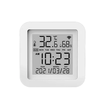 WiFi LCD Display USB Power Intellgient Sensors Tuya ℉/℃ Switch Time/Date/Temperature/Humidity Display Home Linkage Sensors 1