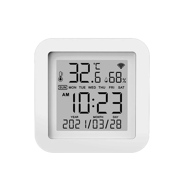 WiFi LCD Display USB Power Intellgient Sensors Tuya ℉/℃ Switch Time/Date/Temperature/Humidity Display Home Linkage Sensors 1