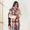 Women Rainbow Winter Plaid Cashmere Scarf Shawl Wrap Chequered Scarves Necks Warm Long Tassel Thicker bufanda invierno mujer 6