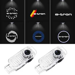 2Pcs LED Car Door Welcome Courtesy Projector Ghost Shadow Lights Lamp Decor for Audi E-tron Logo 2019 2021 2022 Logo Accessories