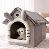 S28fcf55507e44ea8889c725cc8e5f55dZ.jpg Indoor Warm Dog House Soft Pet Bed Tent House Dog Kennel Cat Bed Removable and Washable Cushion Suitable Four Season Universal