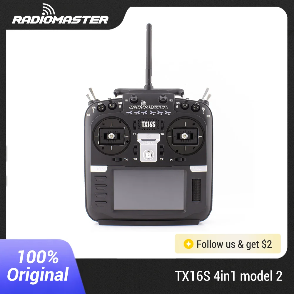 라디오마스터 TX16S Mark II 라디오 컨트롤러, 모드 2 FPV 컨트롤러, 드론 컨트롤러, V4.0 홀 짐벌, 4in 1 ELRS FCC LBT, 선물 포함
