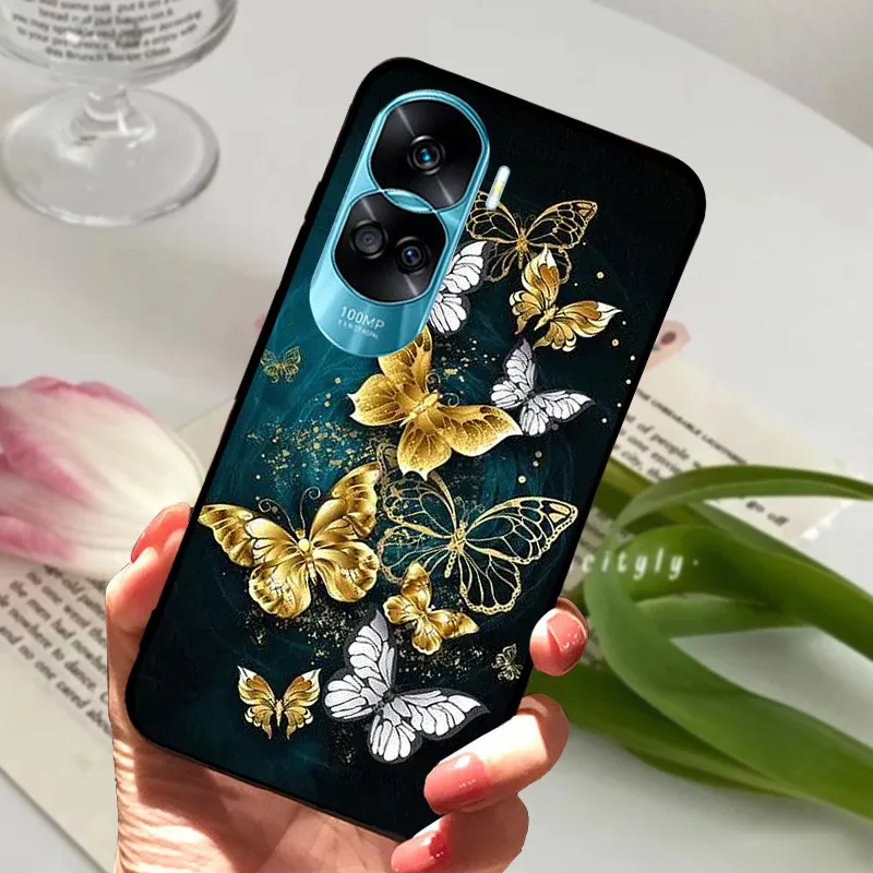 Sleek Black Silicone Soft Painted Protective Case