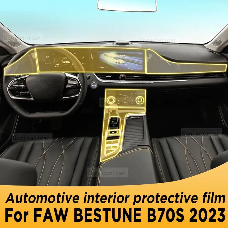 

For FAW BESTUNE B70S 2023 Gearbox Panel Navigation Automotive Interior Screen TPU Protective Film Cover Anti-Scratch Sticker