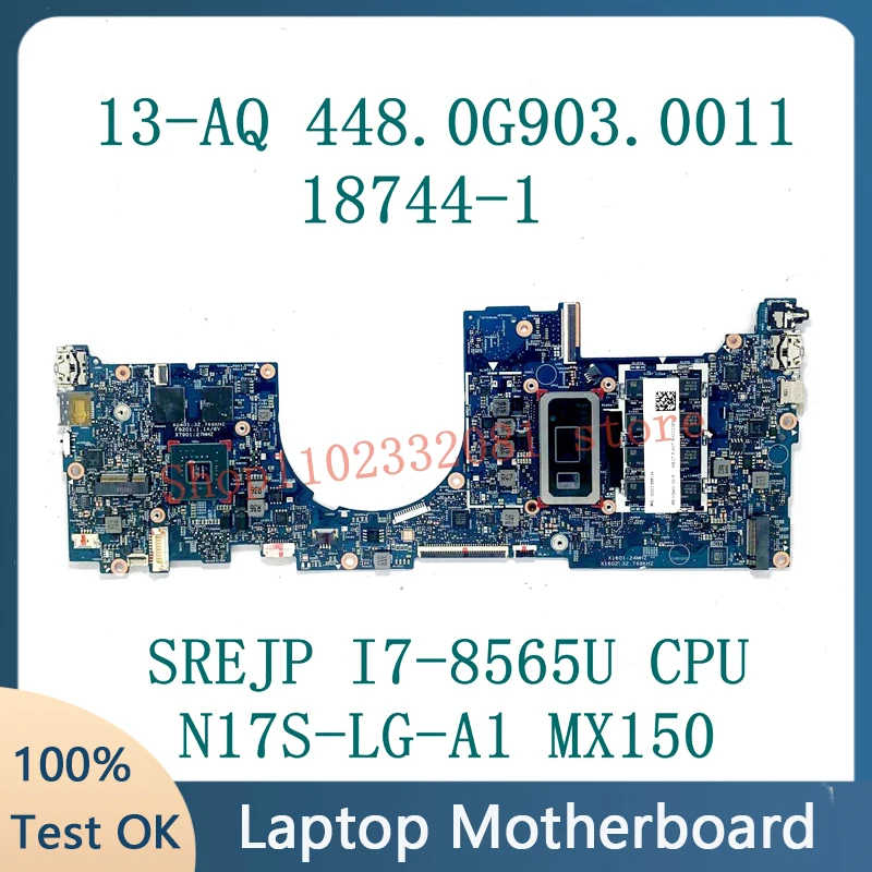 

Материнская плата 448.0G903.0011 18744-1 для ноутбука HP Envy 13-AQ с процессором SREJP I7-8565U