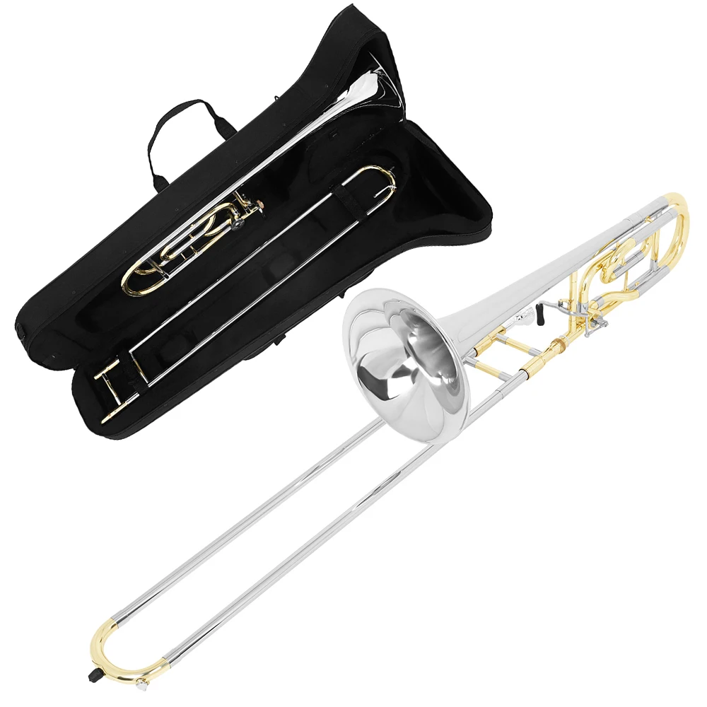 SLADE Tenor Trombone Bb Brass Lacquered Gold Plated Trombone Professional Brass Wind Musical Instrument Case Mouthpiece