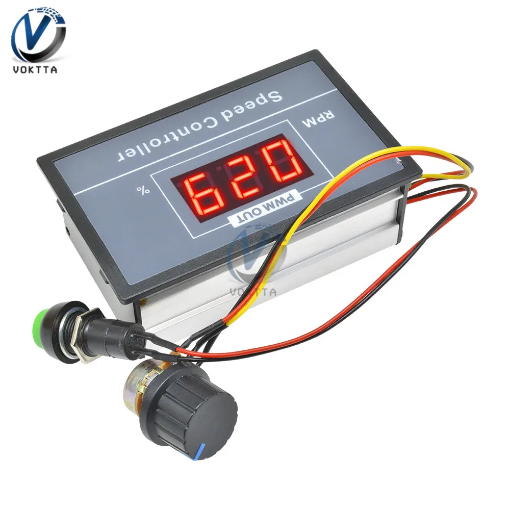 30A DC 6V 12V 24V 48V PWM Motor Speed Controller LED Digital Display 0~ adjustable Voltage Regulator W/ Potentiometer Switch