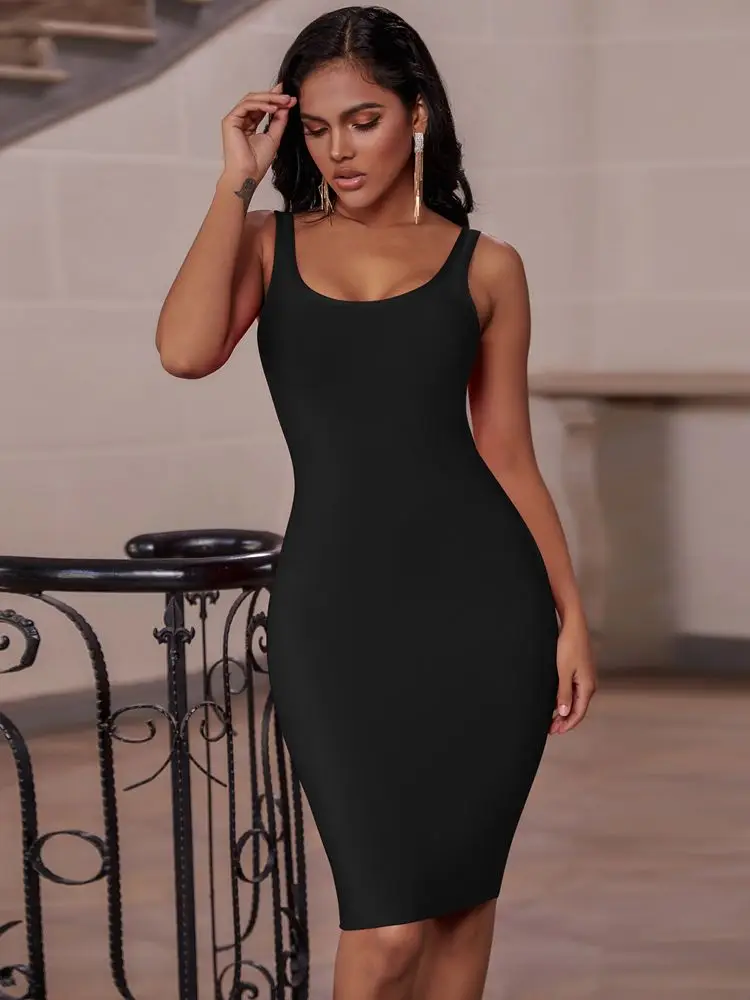 Bandage Dress Red Summer Women's Midi Dress Bodycon Elegant Sexy High ...