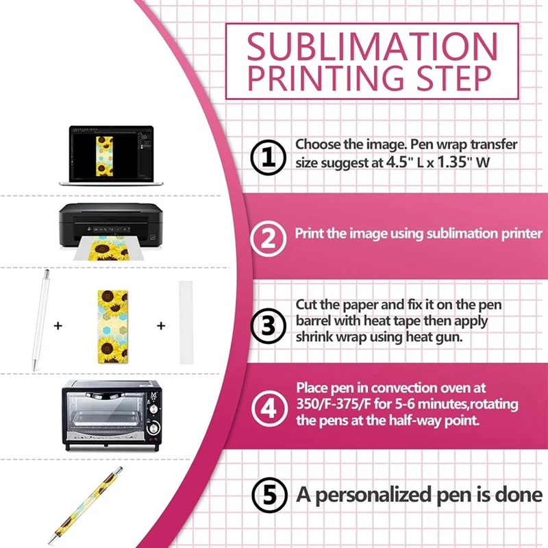 Sublimation Pen Blank Without Pinch Shrink Packaging, Heat Transfer Sublimation Ballpoint Pen, For DIY Office