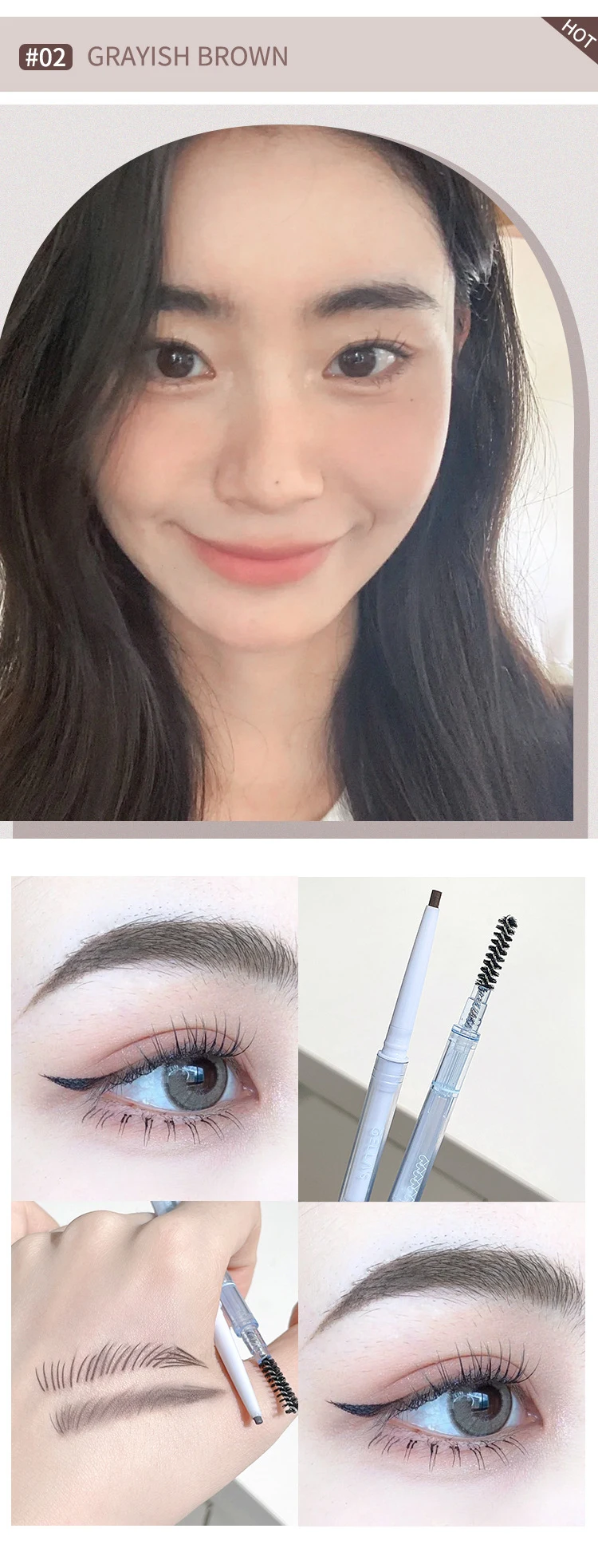 Ultra Fine Double-ended Eyebrow Pencil Waterproof Long Lasting_voghion.com