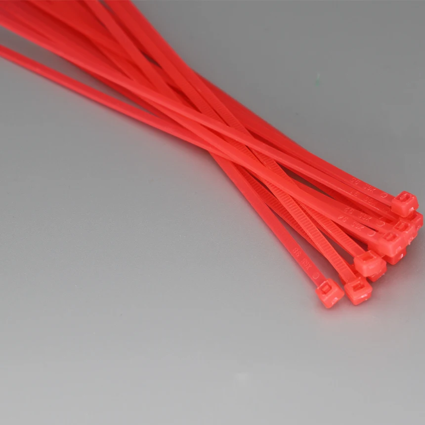 3/4*100/120/150/200/250mm Red Yellow Blue Green Orange Self-Locking Nylon Plastic Strap Wrap Ziptie Bundle Zip Ties Cable Tie