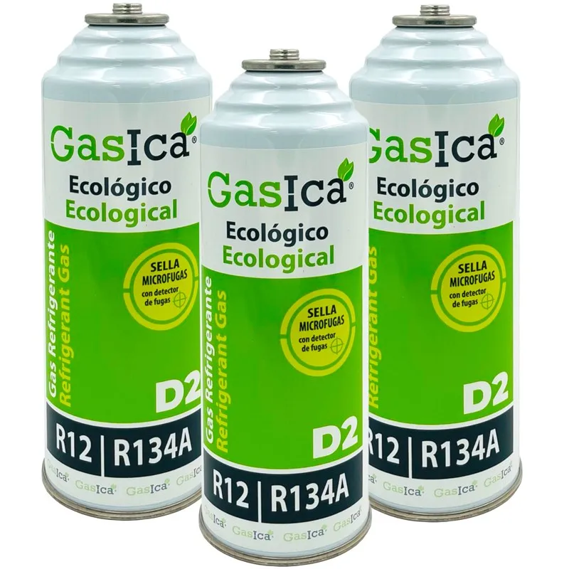Pack 3 Bottiglie Gas Refrigerante Gas D2 - R12-R134A