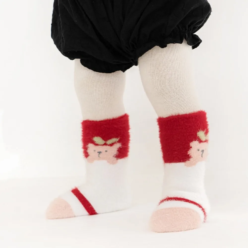 3 Pairs Cartoon New Boys' and Girls' Baby Socks Autumn Winter Thickened Warm Socks 0-5Y